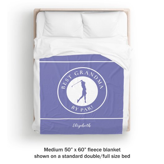 Beste Oma Golfer Monogram Pro Periwinkle Blauw Fleece Deken