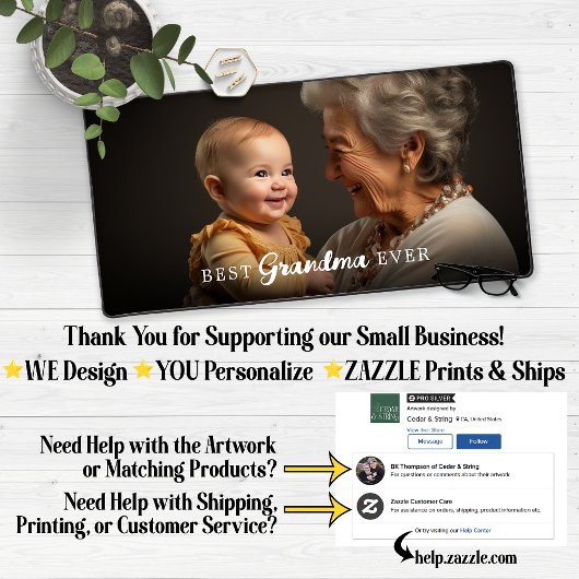 Beste oma Granparent foto Bureaumat