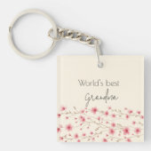 Beste oma in de wereld Bloemen - Sleutelhanger (voorkant)
