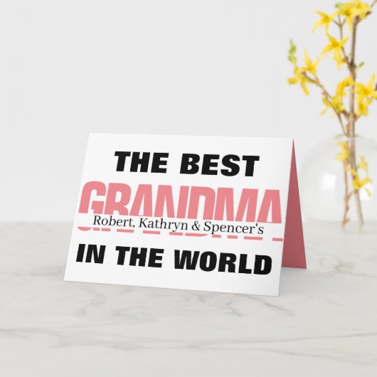 Beste oma in de wereld gepersonaliseerd kaart (Gele Bloem)