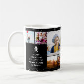 Beste oma Kerstmis 5 foto's collage rooster zwart Koffiemok (Links)