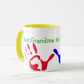 Beste oma met handafdrukken mok (Voorkant links)