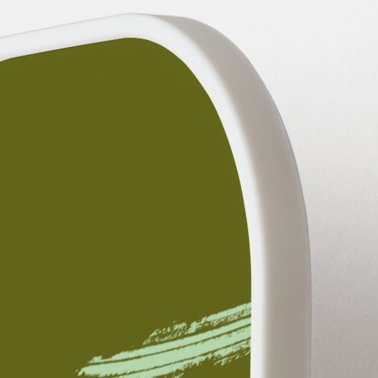 Beste Oma met Monogramed initialen Light Olive Pickleball Paddle (Links Detail)