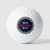 Beste Oma Modern Check Hot Pink Golfballen (Voorkant)