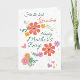 Beste oma Moederdag bloem Kaart
