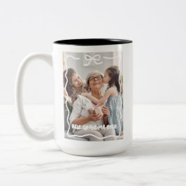 Beste oma Moederdag verjaardag cadeau foto Tweekleurige Koffiemok