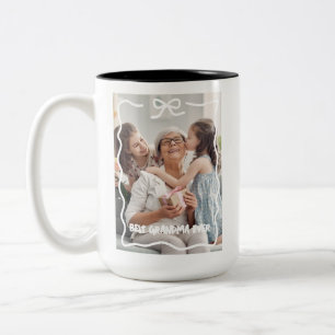 Beste oma Moederdag verjaardag cadeau foto Tweekleurige Koffiemok