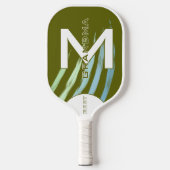 Beste Oma, Monografische initialen, Lichte Olijf Pickleball Paddle (Voorkant)
