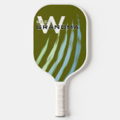Beste Oma, Monografische initialen, Lichte Olijf Pickleball Paddle (Voorkant)