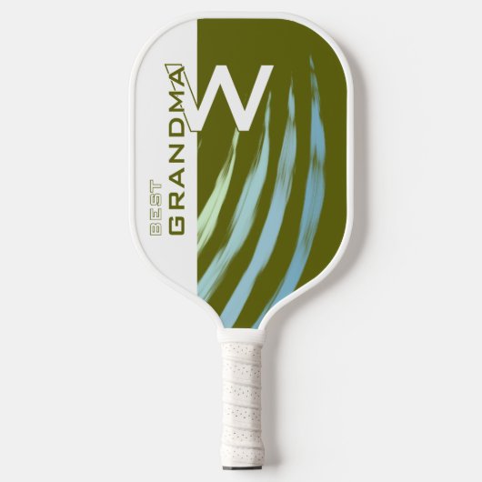 Beste Oma, Monogramed, Lichte Olijf, Pickleball Paddle (Voorkant)
