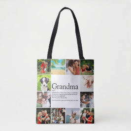 Beste oma, Oma Definitie 12 Foto Collage Tote Bag