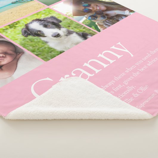 Beste oma, oma definitie 6 foto collage sherpa deken (3/4)