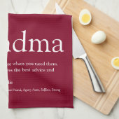 Beste Oma Oma Definitie Bordeaux Theedoek (Quarter Fold)