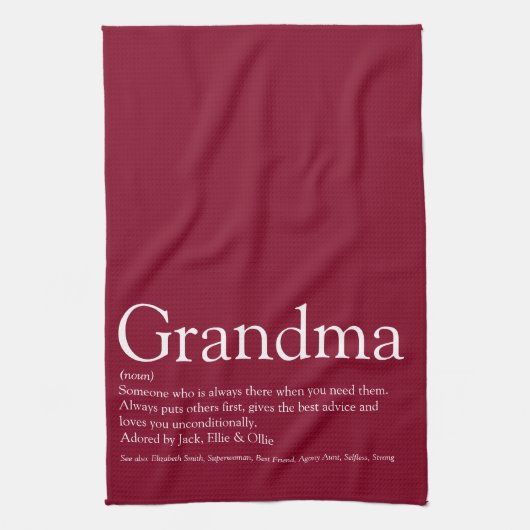 Beste Oma Oma Definitie Bordeaux Theedoek (Verticaal)