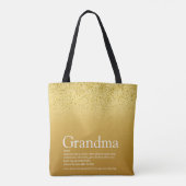 Beste oma, oma-definitie goud glitter tote bag (Achterkant)
