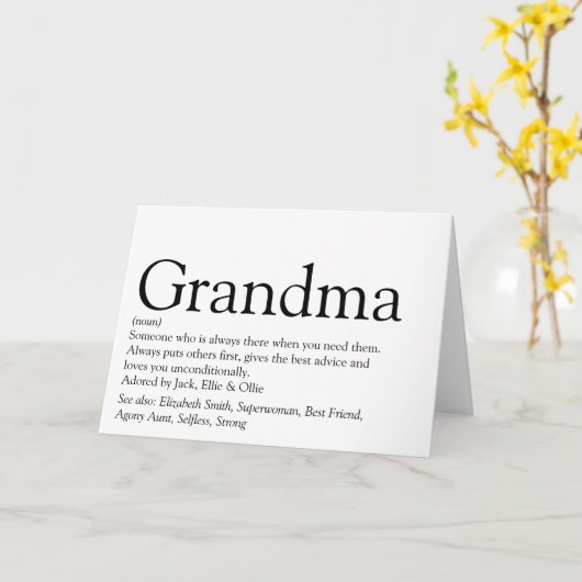 Beste oma oma definitie ooit ter wereld kaart (Gele Bloem)