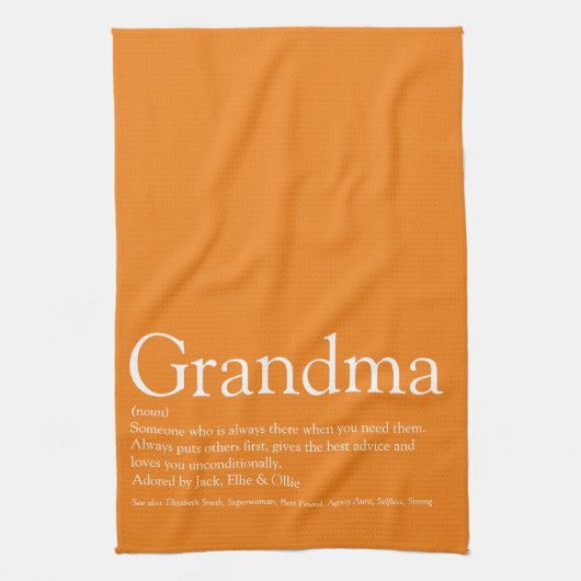 Beste Oma Oma Definitie Oranje Theedoek (Verticaal)