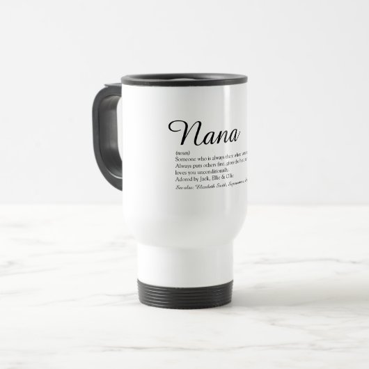 Beste oma, oma definitie script reisbeker (Voorkant links)