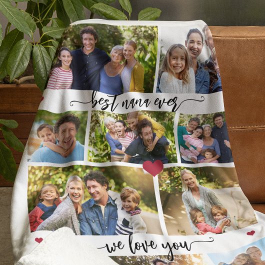 Beste oma ooit 10 foto collage gepersonaliseerd fleece deken