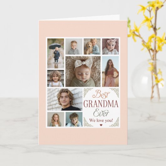 Beste oma ooit 10 foto collage kaart (Gele Bloem)