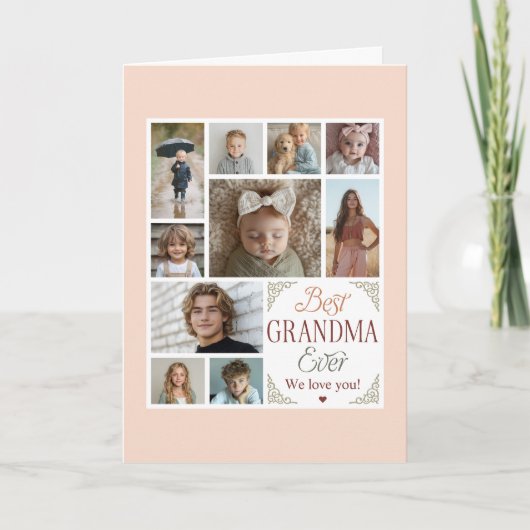 Beste oma ooit 10 fotocollage kaart (Voorkant)
