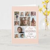 Beste oma ooit 10 fotocollage kaart (Gele Bloem)