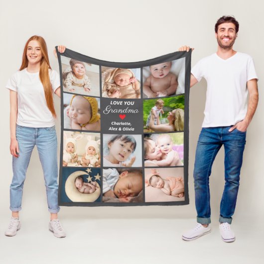 Beste oma ooit 11-foto collage fleece deken (In situ)
