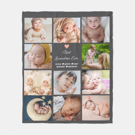 Beste oma ooit 11-foto collage fleece deken (Voorkant)