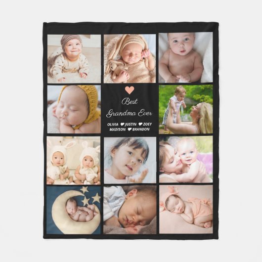 Beste oma ooit 11-foto collage fleece deken (Voorkant)