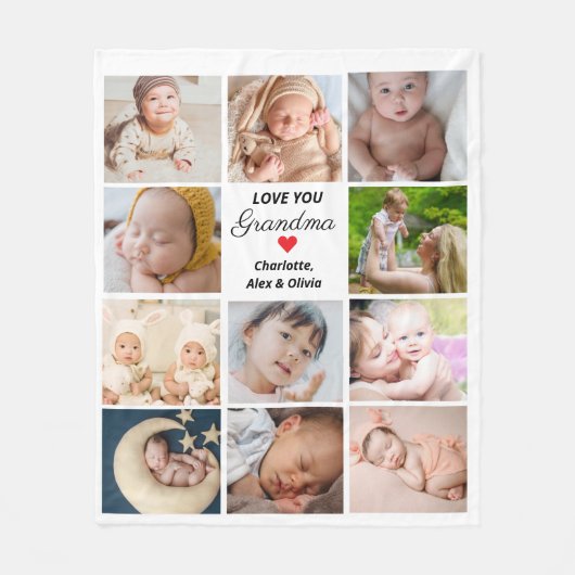 Beste oma ooit 11-foto collage fleece deken (Voorkant)