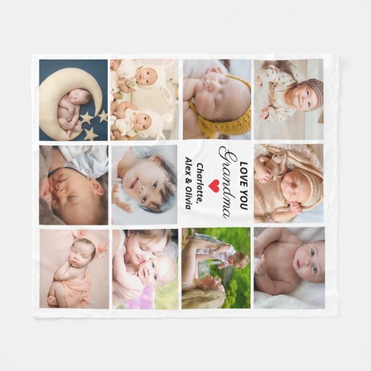 Beste oma ooit 11-foto collage fleece deken (Voorkant (Horizontaal))