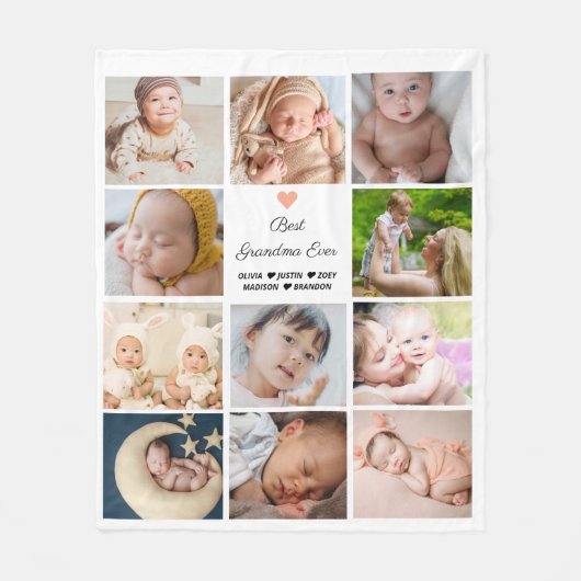 Beste oma ooit 11-foto collage fleece deken (Voorkant)