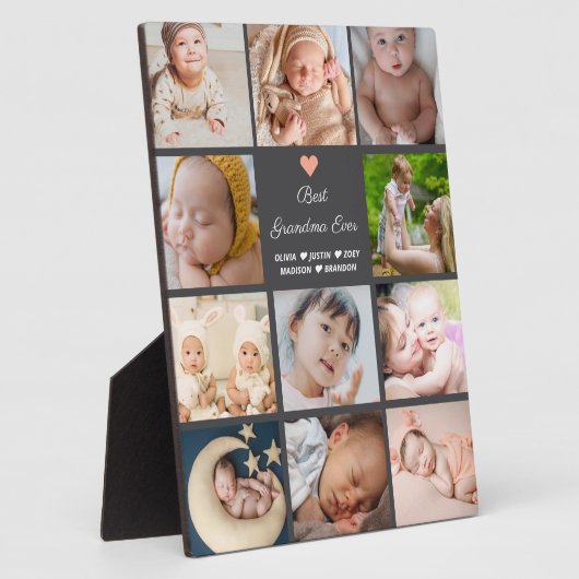 Beste oma ooit 11-foto collage fotoplaat (Zijkant)