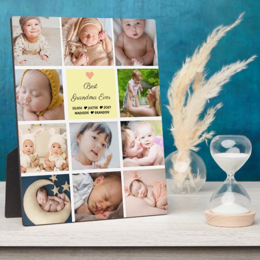 Beste oma ooit 11-foto collage fotoplaat (Zijkant)