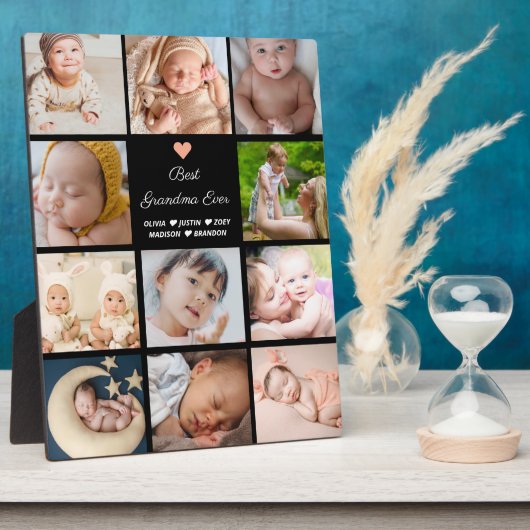 Beste oma ooit 11-foto collage fotoplaat (Zijkant)