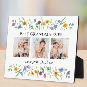 Beste oma ooit 3 foto bloemstuk fotoplaat