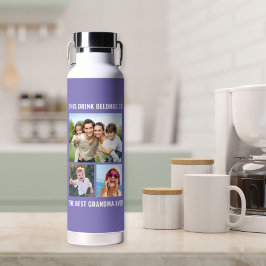 Beste oma ooit 3 foto Paarse Waterfles