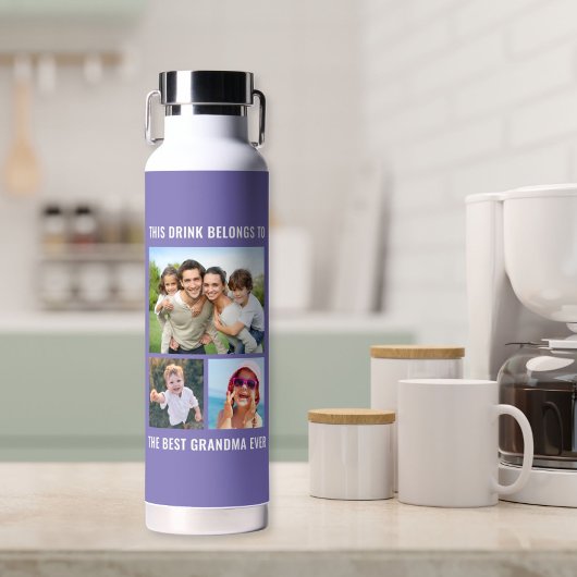 Beste oma ooit 3 foto Paarse Waterfles