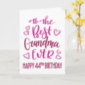 Beste oma ooit 44e verjaardag typografie in roze kaart (Gele Bloem)