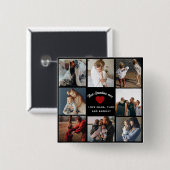 Beste oma ooit 4 foto collage leuk aandenken vierkante button 5,1 cm (Voorkant /achterkant)
