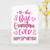 Beste oma ooit 59e verjaardag typografie in roze kaart (Gele Bloem)