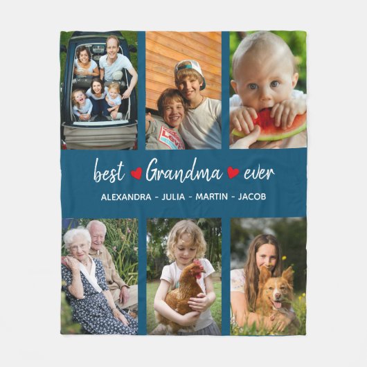 Beste oma, ooit 6 Foto aangepast Fleece Deken (Voorkant)