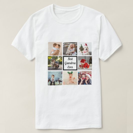 Beste oma ooit 8 foto's collage custom t-shirt (Design voorkant)