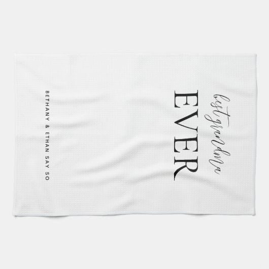 Beste oma ooit, aangepast wit of elke kleur theedoek (Horizontaal)