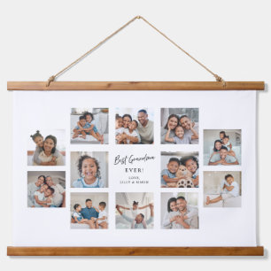 Beste oma ooit aangepaste collage met 12 foto's hangend wandkleed