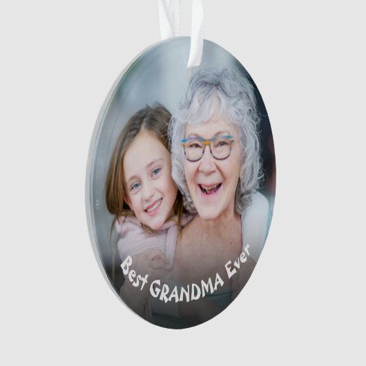 Beste oma ooit aangepaste foto gepersonaliseerde t ornament (voorkant)