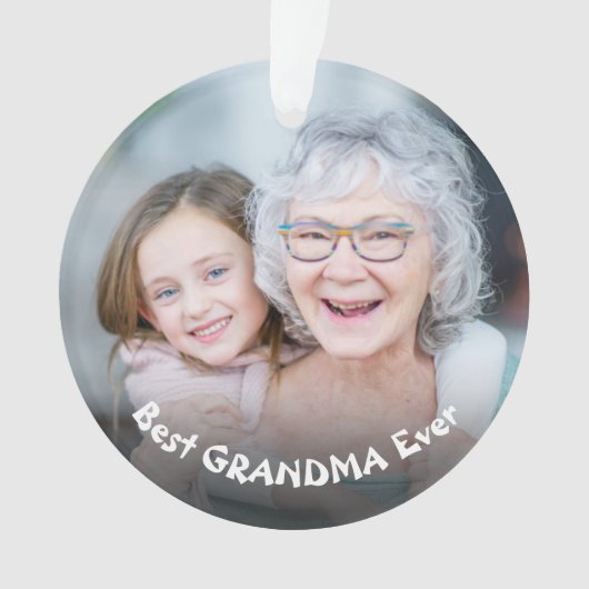 Beste oma ooit aangepaste foto gepersonaliseerde t ornament (voorkant)