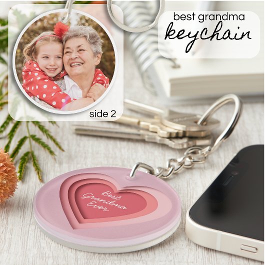 Beste oma ooit aangepaste foto hart sleutelhanger
