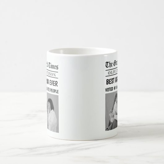 Beste oma ooit aangepaste foto krantenkop koffiemok (Center)