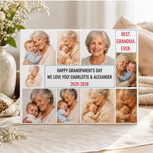 Beste oma ooit | Aangepaste fotocollage Fotoplaat